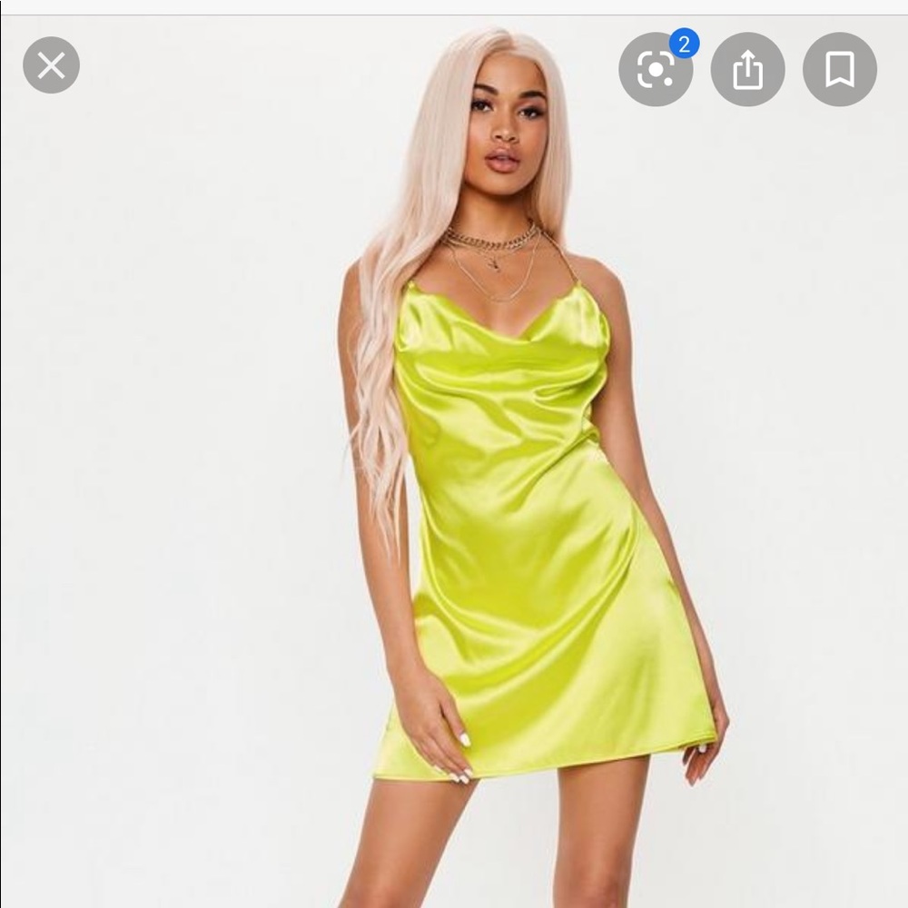 Missguided x Playboy Lime Crowl Chain Mini Dress